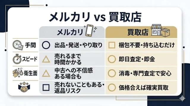 メルカリと買取店、どっちで売る?