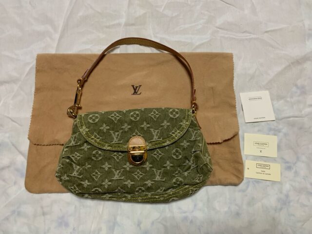 LOUIS VUITTON ルイヴィトン モノグラム ミニプリーティ デニム ハンドバッグ