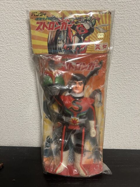 当時物 仮面ライダー ストロンガー袋 ソフビ フィギュア