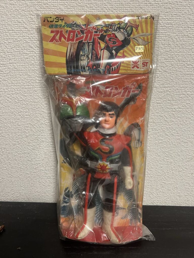当時物 仮面ライダー ストロンガー袋 ソフビ フィギュア