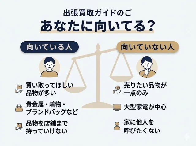 出張買取が「向いている人・向いていない人」