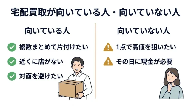 こんな人は宅配買取が向いている／向いていない