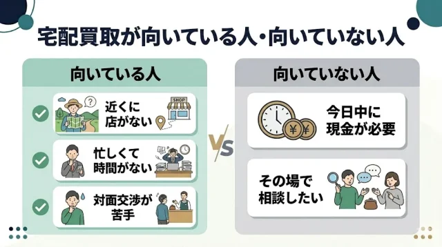 宅配買取が向いている人・向いていない人