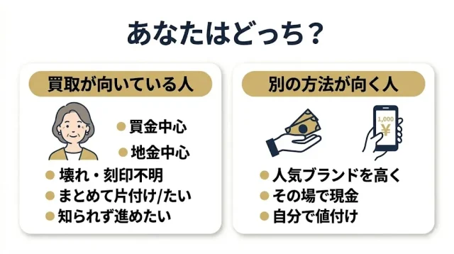 ネックレス買取が向いている人・向いていない人
