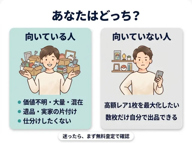総合リユース店のまとめ査定が向いている人・向いていない人