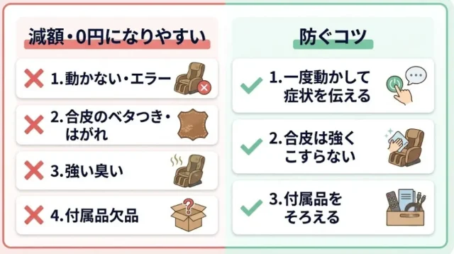 査定で減額・0円になりやすいポイントと、防ぐ方法