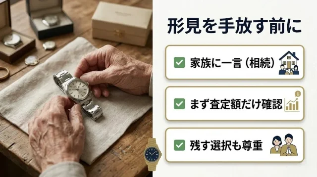 遺品・形見のアンティーク時計を売る前の注意点