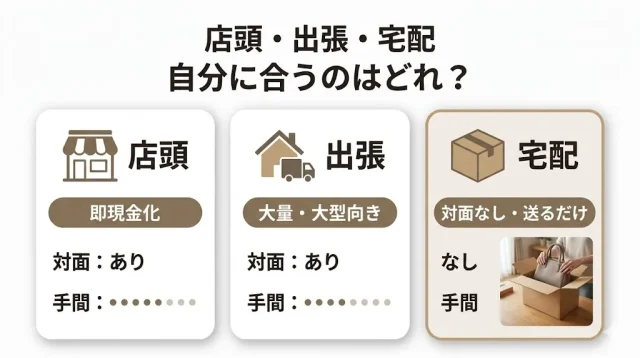 対面の有無・手間・向いている人