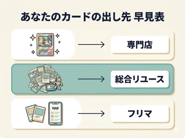 あなたのカードの出し先 早見表
