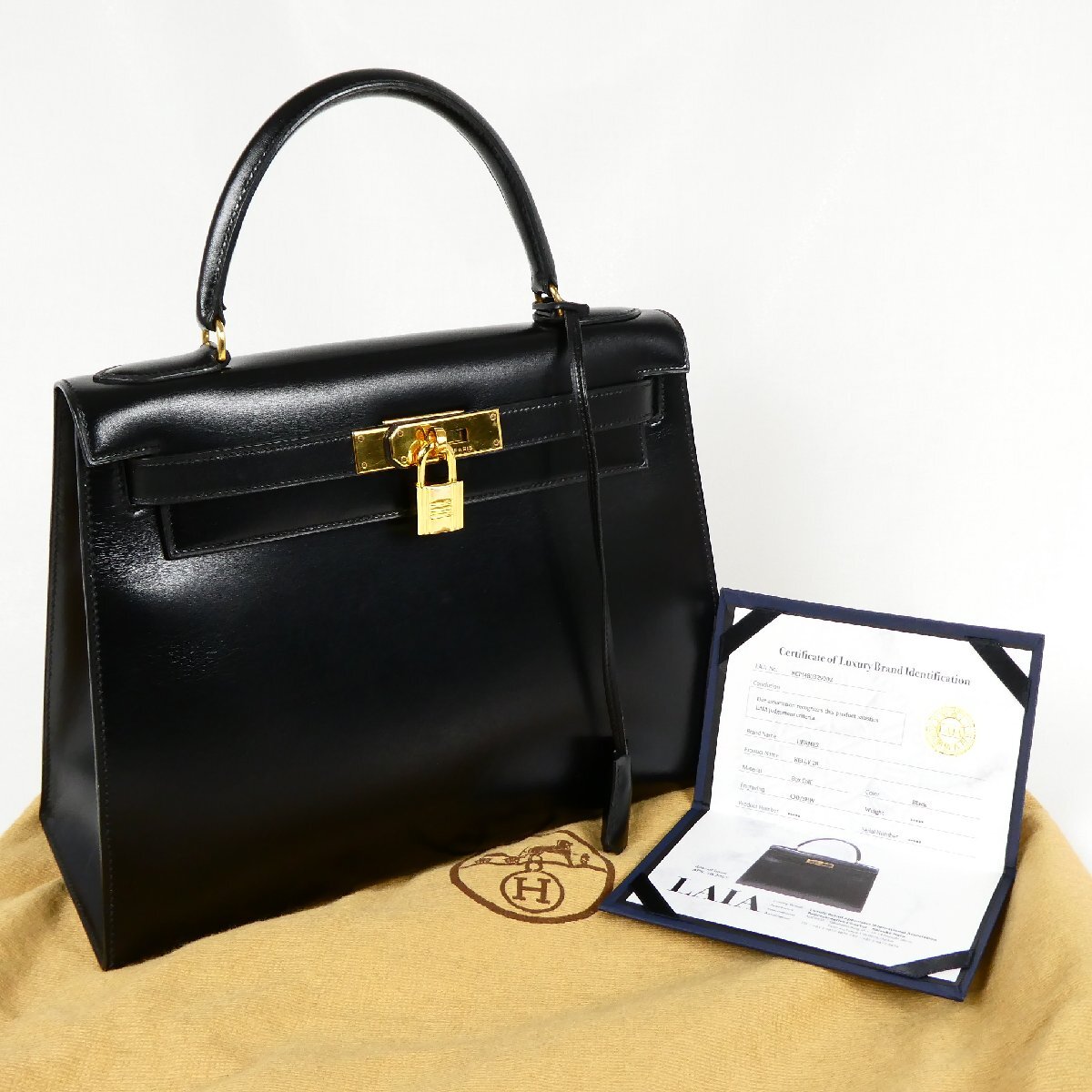 HERMES エルメス ケリー28 ボックスカーフ ゴールド金具 買取実績