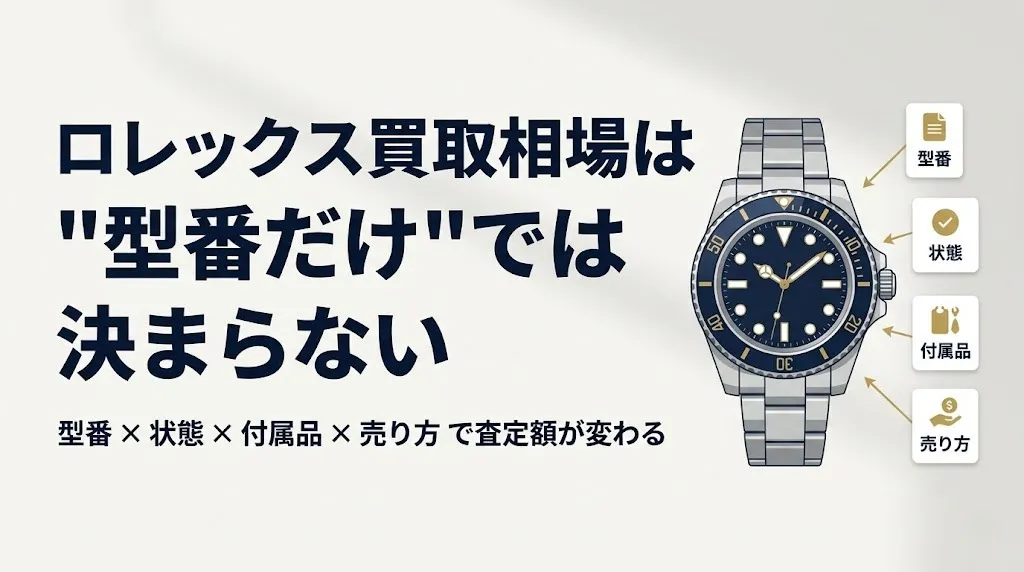 ロレックス買取相場は型番だけで決まらない|査定額の見方