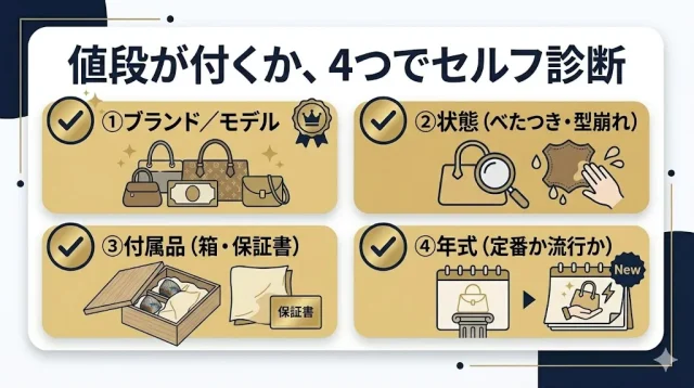 値段が付くか、4つでセルフ診断
