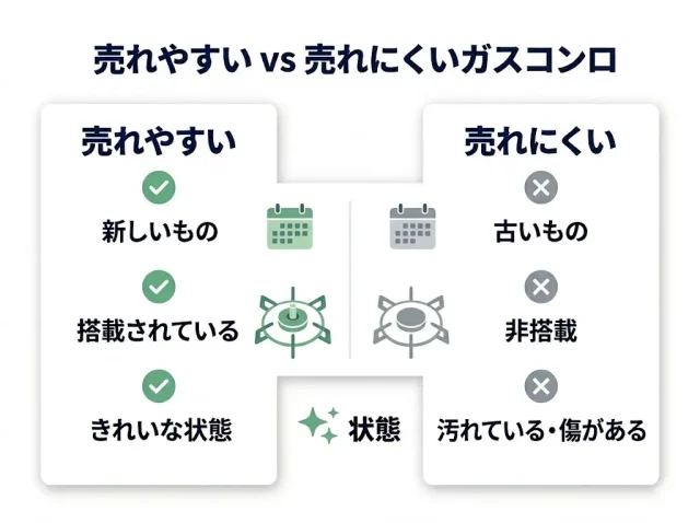 売れるコンロ／売れにくいコンロ