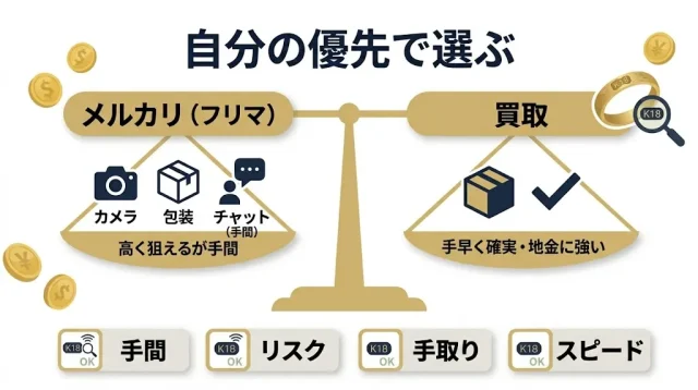 メルカリで売る vs 買取に出す、どっちが得?