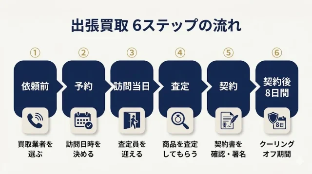 出張買取 6ステップの流れ
