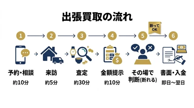 予約から現金化まで6ステップ