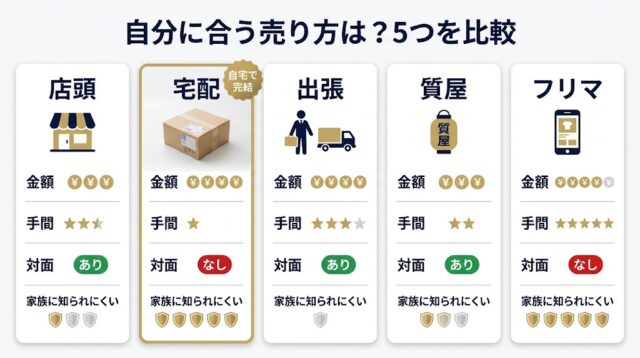 店頭・宅配・出張・質屋・フリマ、自分に合う売り方はどれ
