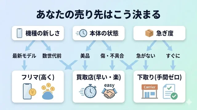 3つの軸で売り先が決まる