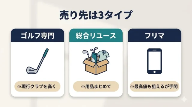 売り先は3タイプあり、自分に合うものを選べばいい