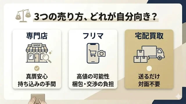 3つの売り方、どれが自分向き?