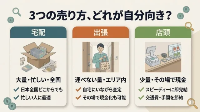 3つの売り方、どれが自分向き?