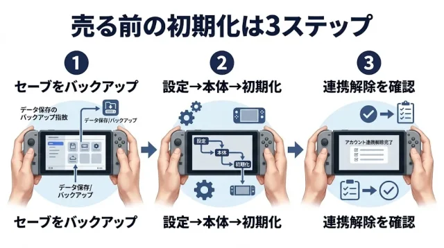 売る前の初期化は3ステップ