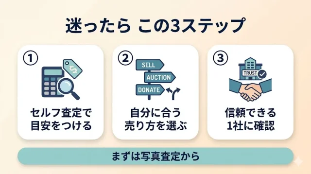 迷ったらこの3ステップでやり方がわかるステップ画像