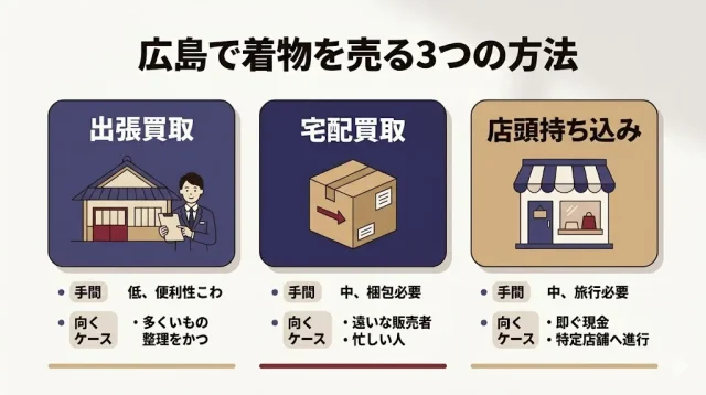 広島で着物を売る方法は3つ