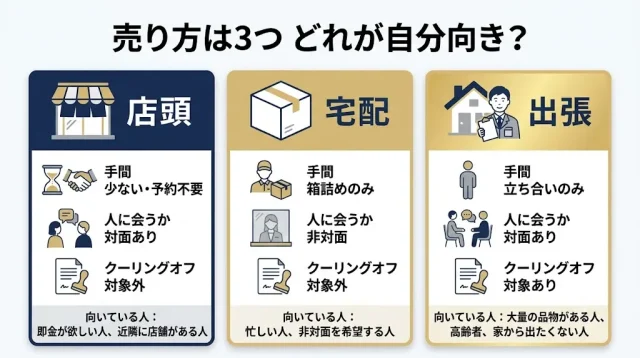 売り方は3つ どれが自分向き?