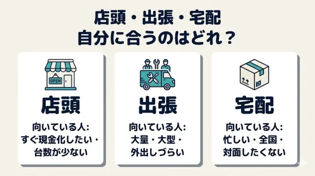 店頭・出張・宅配の使い分け
