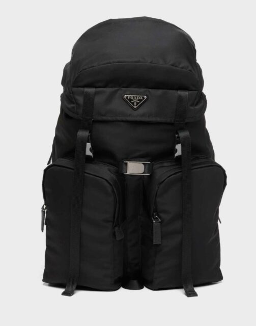 PRADA Re-Nylon サフィアーノレザー バックパック ブラック