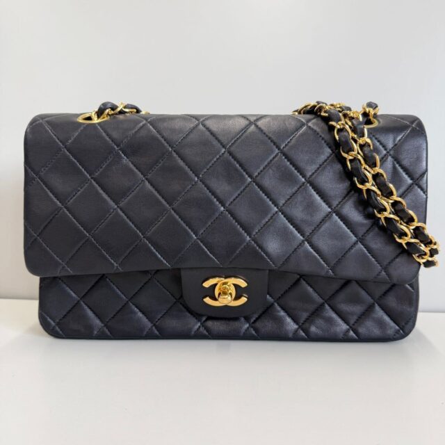 CHANEL シャネル マトラッセ Wフラップ チェーンショルダーバッグ ラムスキン