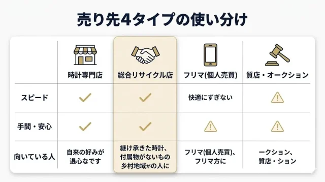 どこで売る?専門店・総合店・フリマ・質店の使い分け