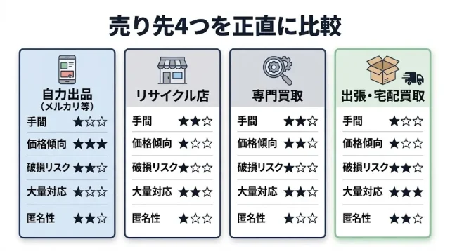 どこに売る？4つの選択肢を正直比較