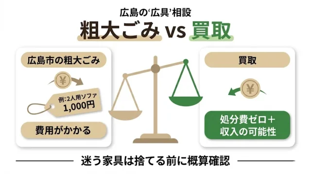 広島市の粗大ごみと買取、結局どちらが得か