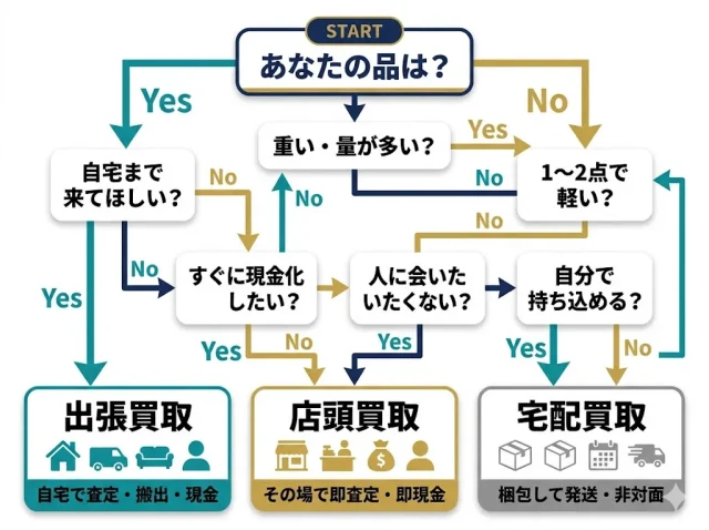 出張・店頭・宅配のどれが正解