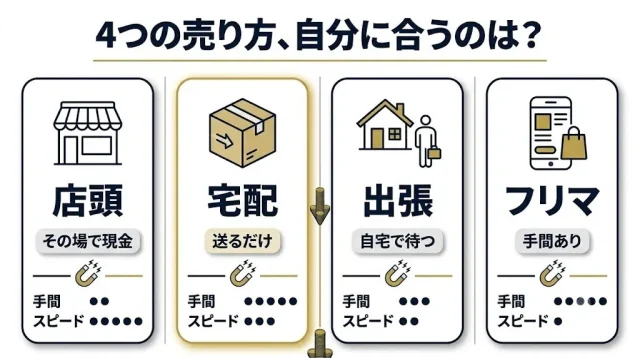 4つの売り方、自分に合うのは?