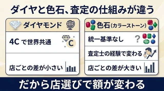 色石の査定額が、お店ごとに何倍も変わる理由