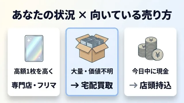 あなたの状況 × 向いている売り方