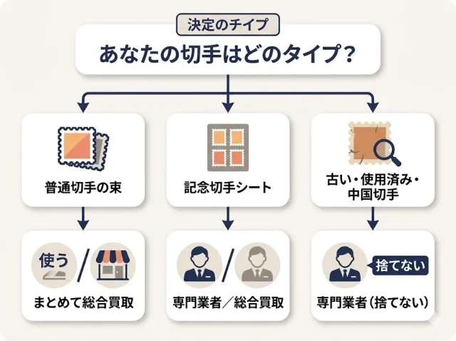 あなたの切手は「タイプ」で売り先が変わる