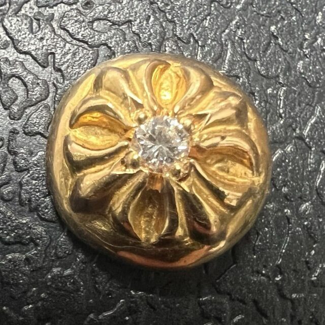 CHROME HEARTS クロムハーツ 22K クロスボール ダイヤ スタッドピアス