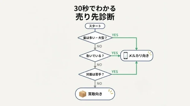 30秒診断：あなたはメルカリ向き？買取向き？