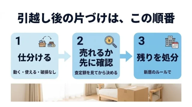 引越し後は「売れるか確認→残りを処分」で損なく片づく