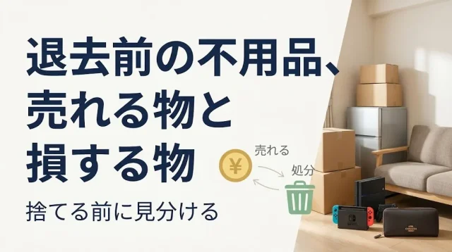 退去前の不用品買取｜売れる物と捨てると損する物の見分け方