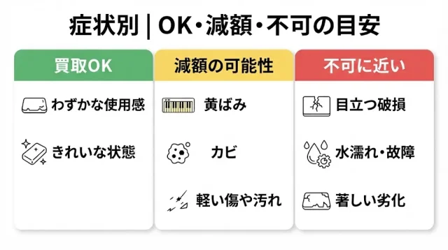 買取OK・減額・買取不可の境界線
