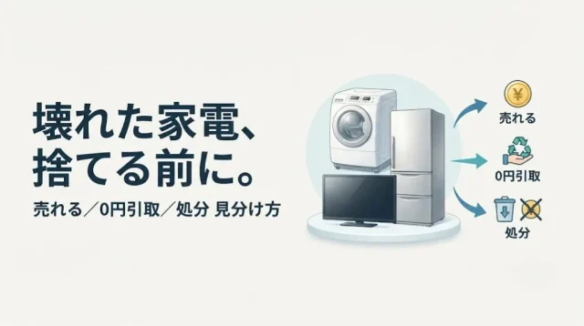 壊れた家電は買取できる？売れる・0円引取・処分の見分け方