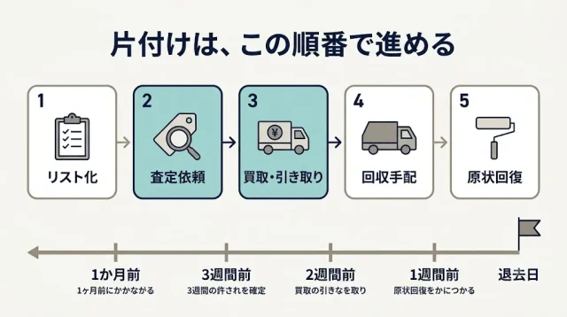 一括処分の順番と、退去日からの逆算スケジュール