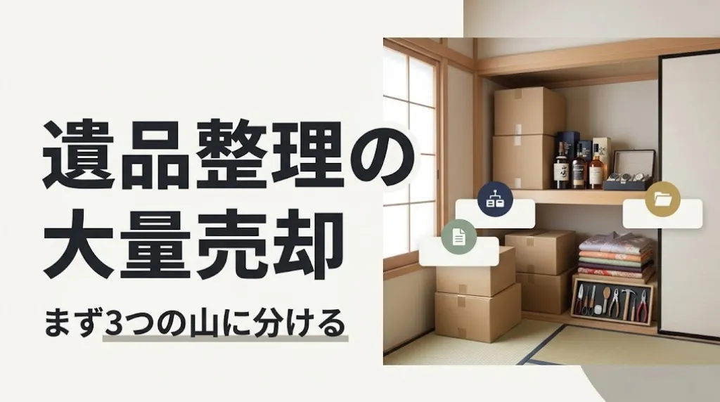 遺品整理の大量売却｜3つの山に分けて売り先を決める