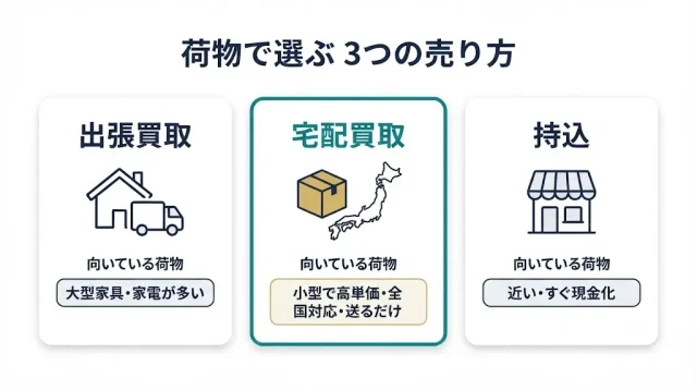 出張・宅配・持込、あなたの荷物ならどれ?