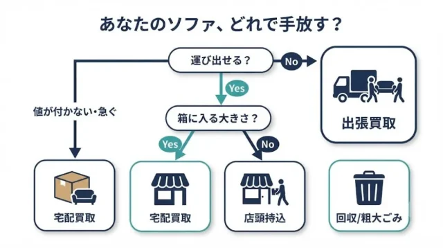 出張・宅配・店頭・処分、ソファはどれが正解?